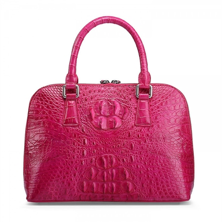 Genuine Crocodile Skin Leather Women's Handbag Alligator Satchel Bag Rose Red