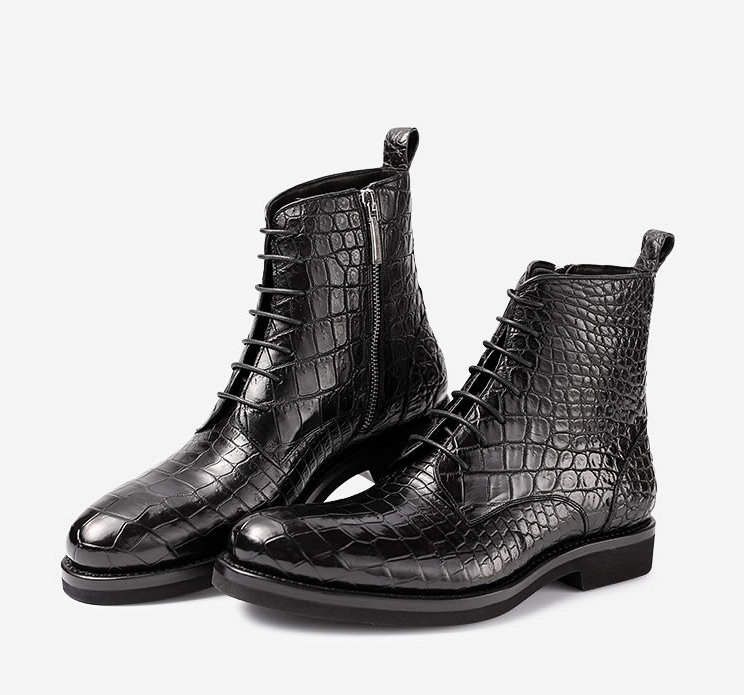 Black Genuine crocodile alligator leather skin boots LV Boots for men size  9 US