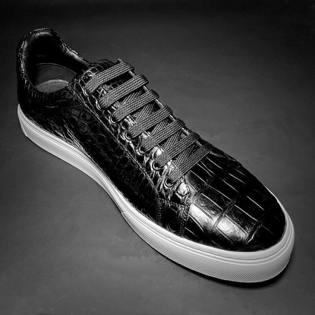 Casual Alligator Leather Lace-Up Sneakers for Men