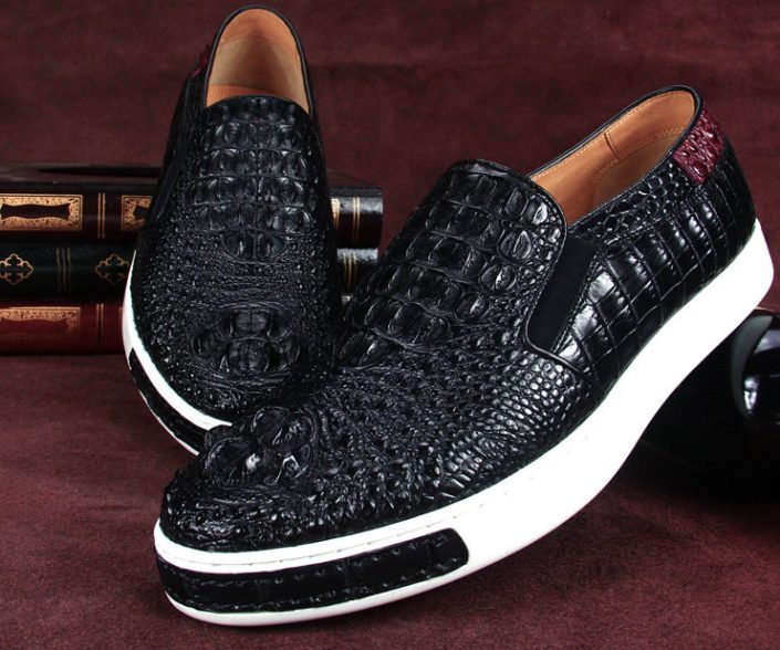  Casual Crocodile Shoes  Black Crocodile  Sneakers