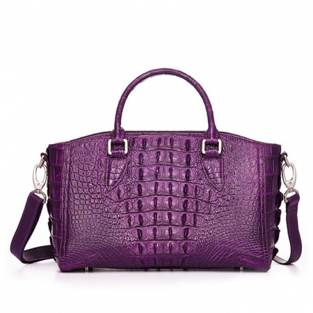 Crocodile Leather Shoulder Bag, Crocodile Leather Designer Handbag-Back