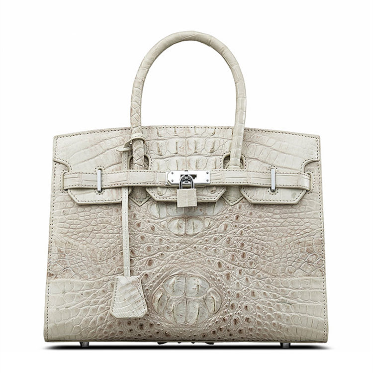 white crocodile handbag