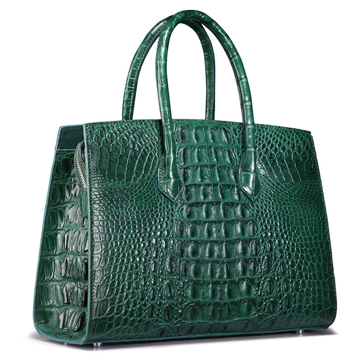 Genuine Crocodile Skin Lady Purse Authentic Real Alligator Leather Female  Green Handbag Long Strap Women's Large Shoulder Bag