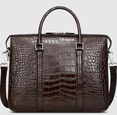 Men’s Fashion Alligator Bag, Luxury Alligator Business Briefcase for Men