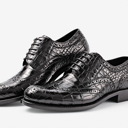 Men's Genuine Alligator Leather Oxford Business Dress Shoes-Exhibition