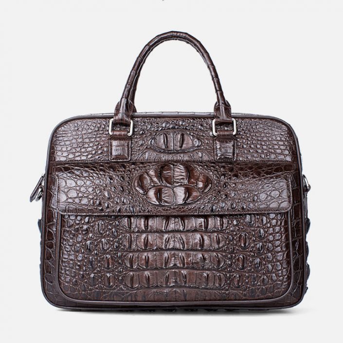 Classic Crocodile Briefcase, Crocodile Shoulder Bag, Crossbody Bag for Men