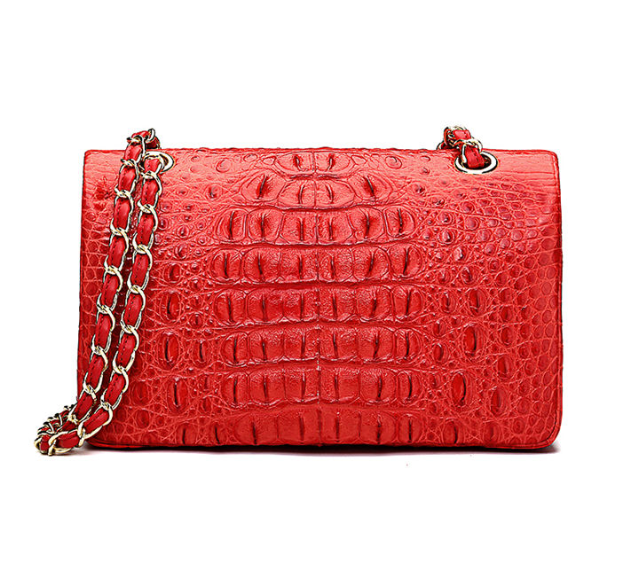 Buy the Womens Red Crocodile Print Embossed Leather Studded Inner Pocket Tote  Bag | GoodwillFinds