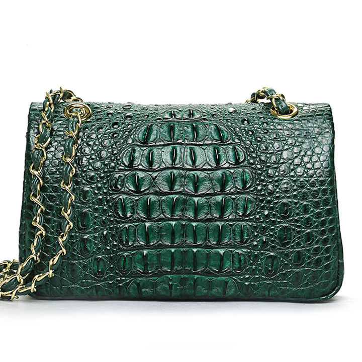 Green Crocodile Faux Leather Shoulder Bag – Sew Chic Handbags