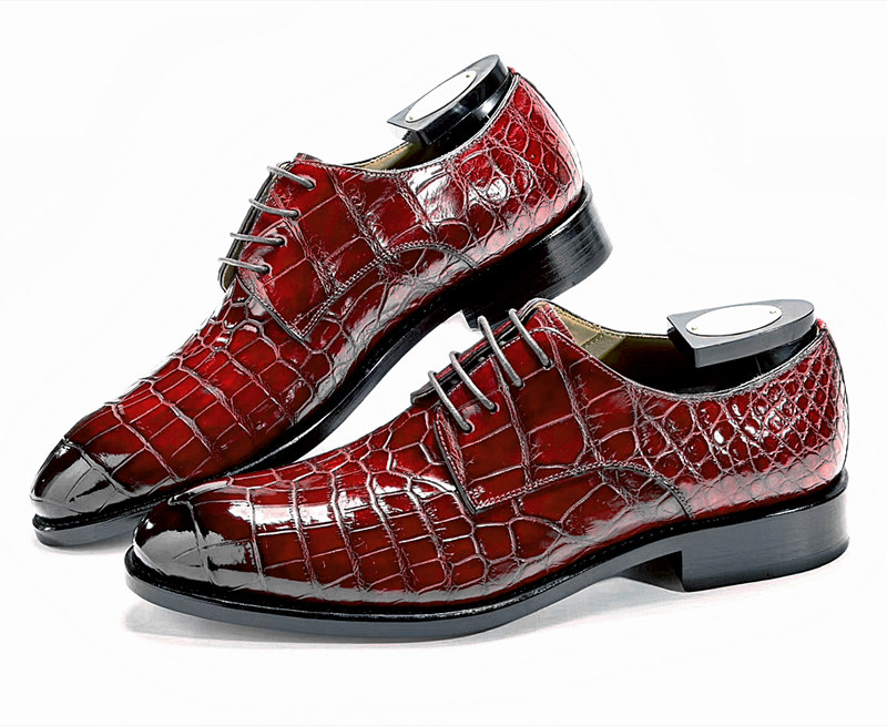 burgundy crocodile shoes