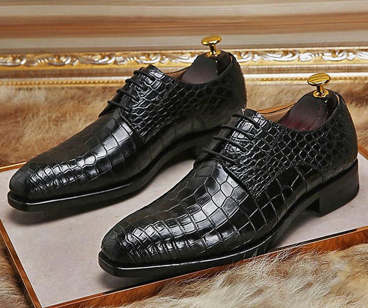 black crocodile dress shoes