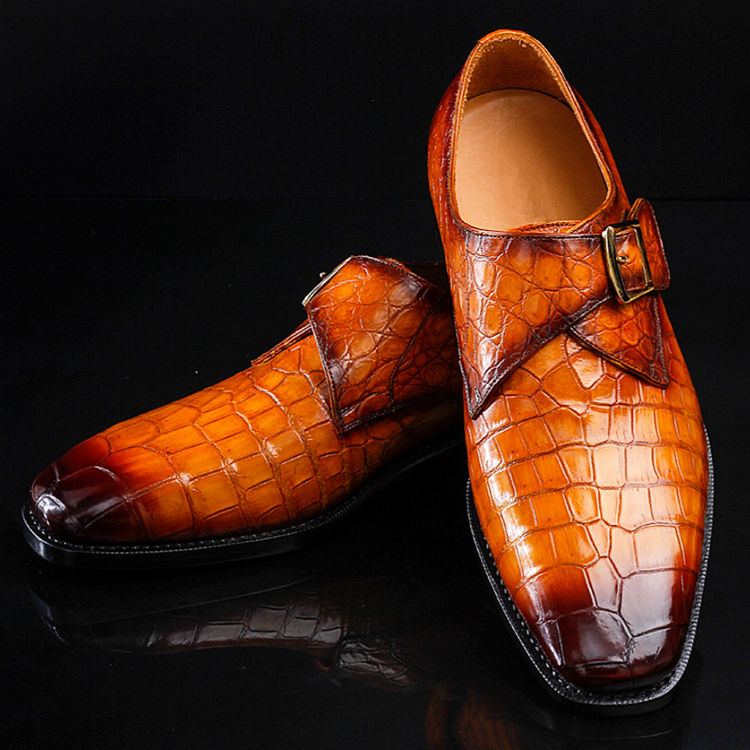 Brown Genuine Crocodile Leather Shoes  Crocodile leather shoes, Dress  shoes men, Leather dress shoes