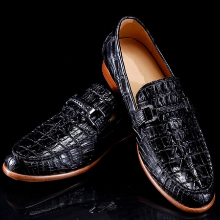 Luxury Handmade Crocodile Boat Shoes