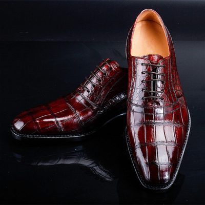 burgundy crocodile shoes