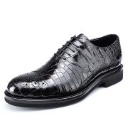 Formal Alligator Leather Lace Up Derby Dress Shoes for Men