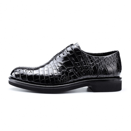Men's Genuine Alligator Leather Formal Dress Party Wedding Office Oxford Shoes-Side