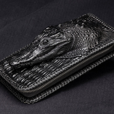 Personalized Crocodile Wallet, Handmade Crocodile Wallet for Men-1