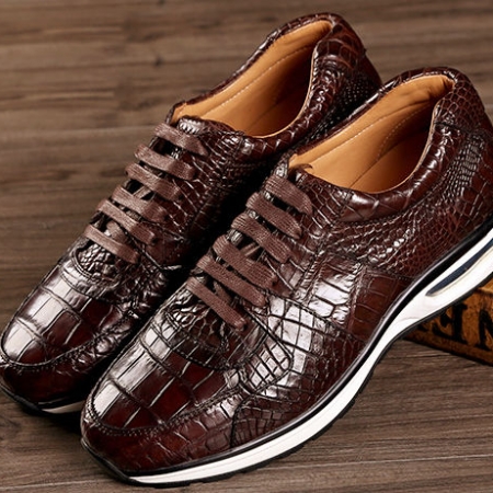 Casual Alligator Shoes, Luxury Alligator Slip-On Loafers for Men