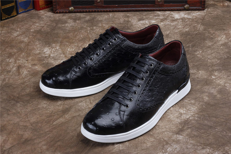 Daily Fashion Ostrich Sneakers, Genuine Ostrich Shoes for Men