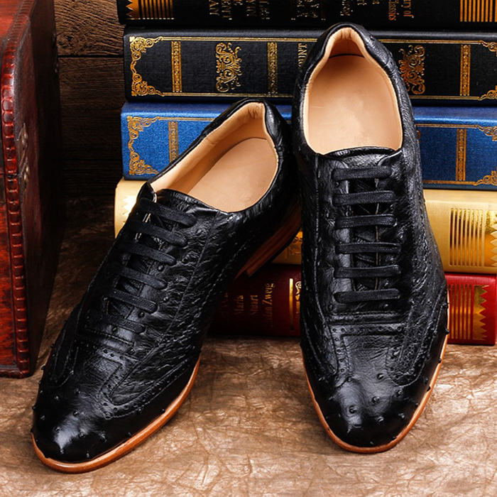 Mens Ostrich Shoes, Casual Exotic Shoes