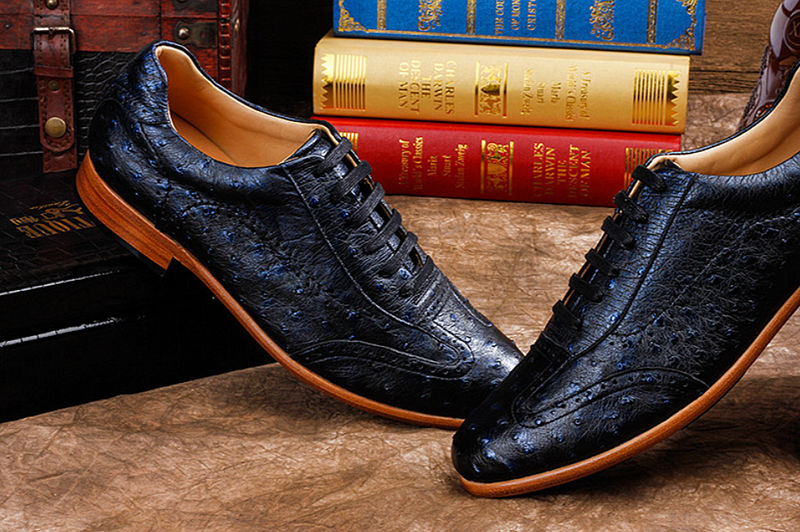 Mens Ostrich Shoes, Casual Exotic Shoes