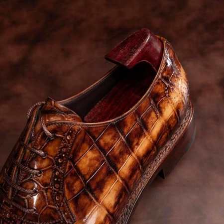 Modern Alligator Skin Lace-Up Oxford Shoes-Lace up