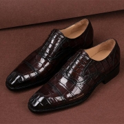 Mens Classic Modern Genuine Alligator Skin Cap-Toe Oxford Shoes