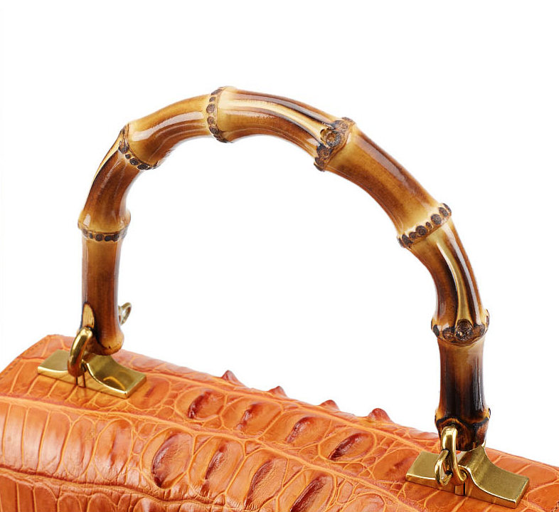 Crocodile Embossed Leather Bag Bamboo Handles Made In Italy –  MarcoIslandBeachCompany LLC
