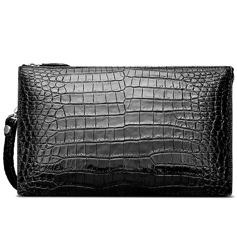 Mens Clutch Bag Handbag Genuine Leather Purse Zipper Long Wallet Business Large Hand Clutch Phone Holder