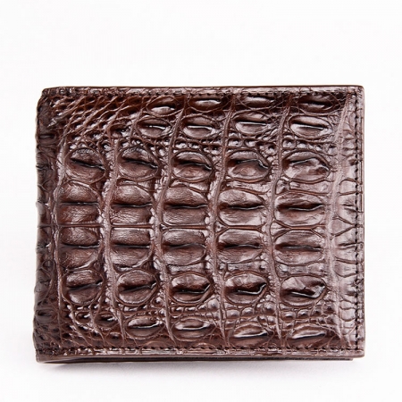 Crocodile Backbone Skin Bifold Wallet-Brown