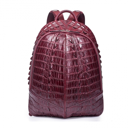 Crocodile Backpack, Fashion Crocodile Cycling Backpack-Wine Red