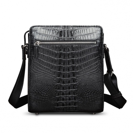Crocodile Leather Messenger Bag Shoulder Bag Crossbody Bag-Back