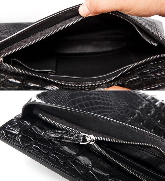 Handmade Crocodile Skin Clutch Wallet Business Portfolio Briefcase ...