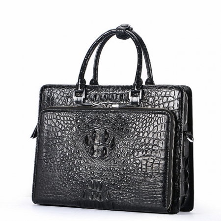 Luxury Crocodile Business Briefcase, Casual Crocodile Briefcase for Men-Front