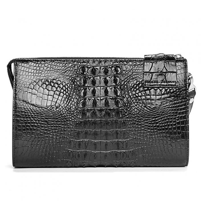 Men’s Business Crocodile Clutch Bag, Stylish Crocodile Clutch Wallet