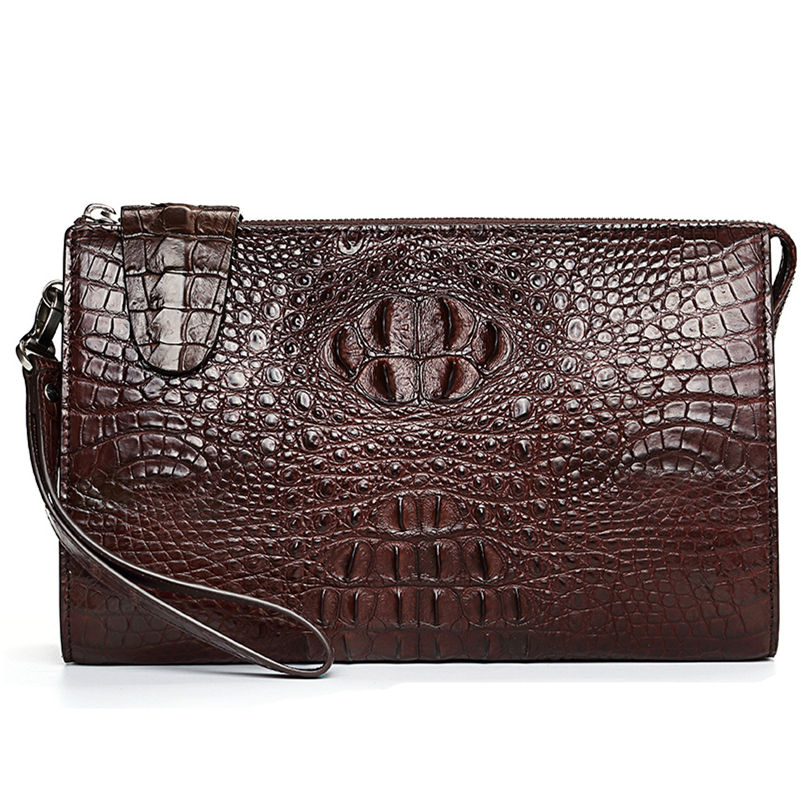 High Quality PU Leather Men Clutch Bag 2023 New Trend Crocodile Pattern  Wallet Fashion Business Envelope Clutches Handbags Purse