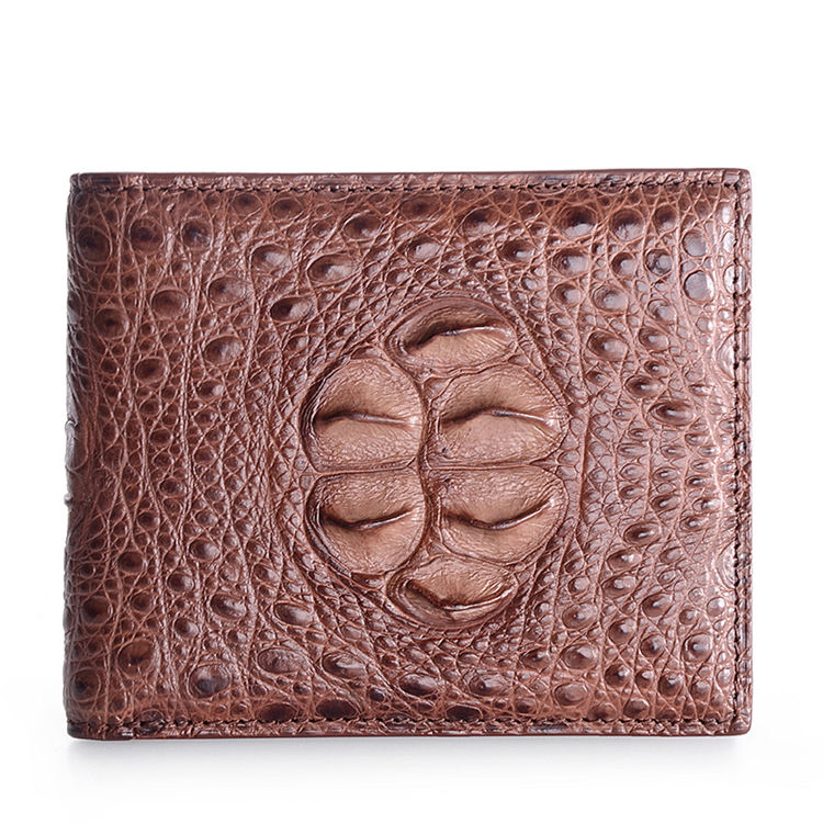 Men's Tan Crocodile Hornback Leather Wallet