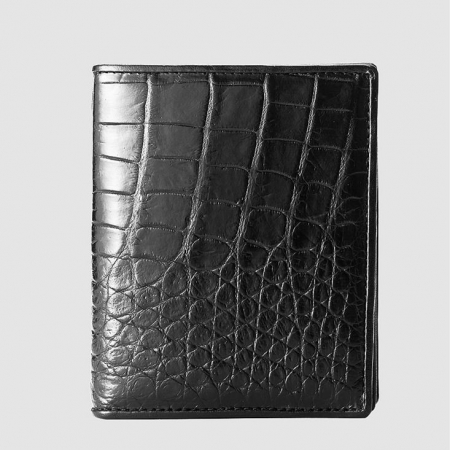 Best Crocodile Leather Wallet, Luxury Crocodile Leather Wallet for Men-Black