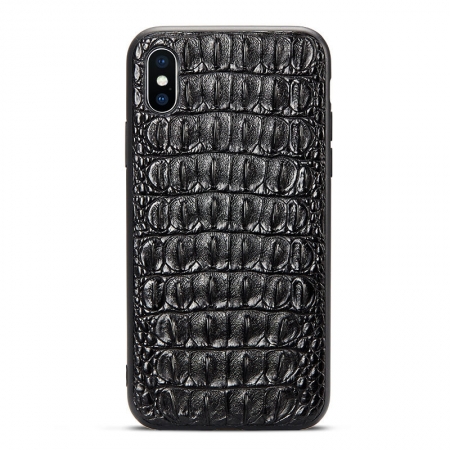 Brown iPhone Xs Max, Xs, X Crocodile Back Skin Full TPU Soft Edges Case