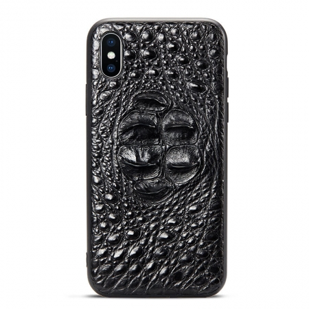Black iPhone Xs Max, Xs, X Crocodile Head Skin Full TPU Soft Edges Case