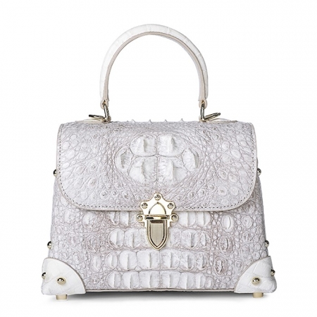 Designer Crocodile Handbags Crossbody Bags-White
