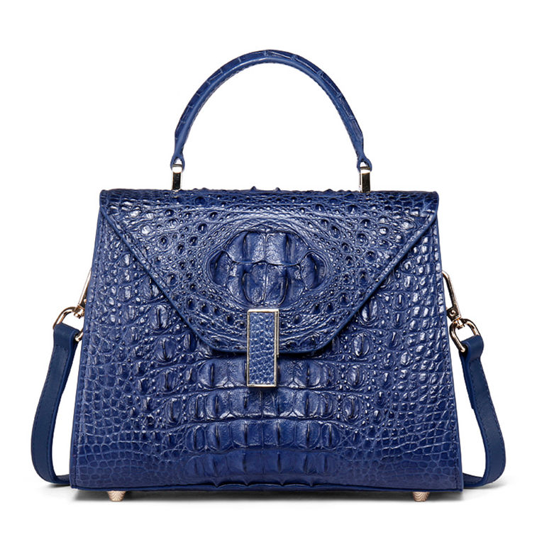 Suèi - Bag of Crocodile Leather - Blue - Handmade in Italy - Luxury  Exclusive Collection - Avvenice