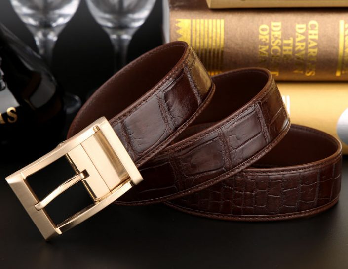 Mens Alligator Dress Belt, Classic Alligator Belt for Men