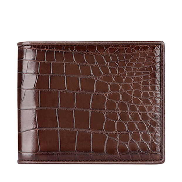 Men Long Wallet Luxury Crocodile Embossed Genuine Leather Clutch