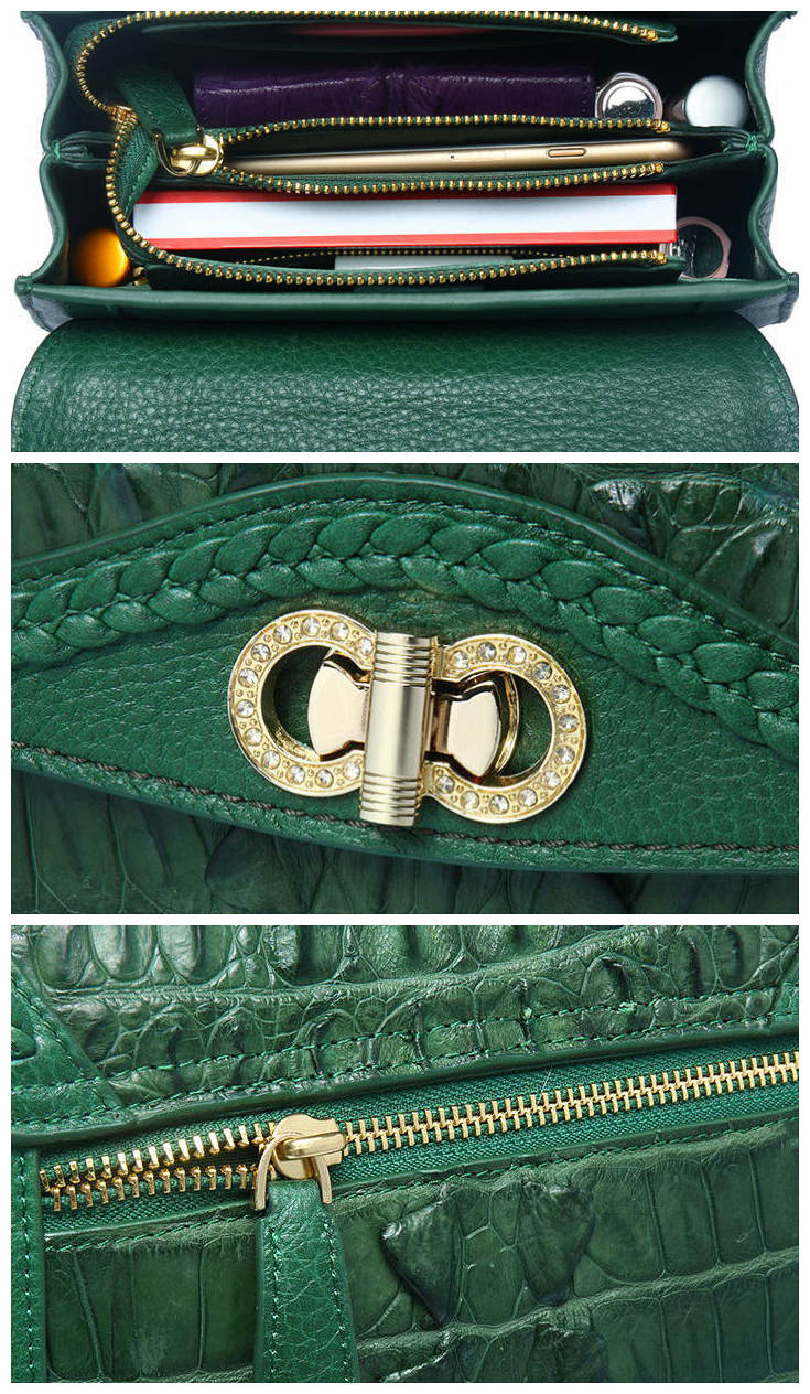 Chic and Stylish Crocodile Handbag Crocodile Purse Details