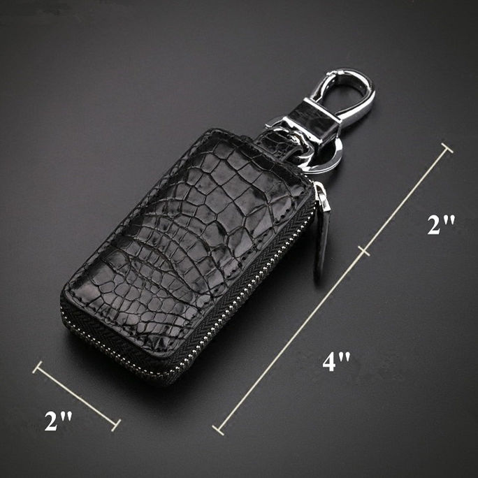 Genuine Leather Car Key Pouch Dual Zip Layer Vintage Crocodile Pattern  Designer Key Chain Holder Organizer Car Case Bag Cover - AliExpress