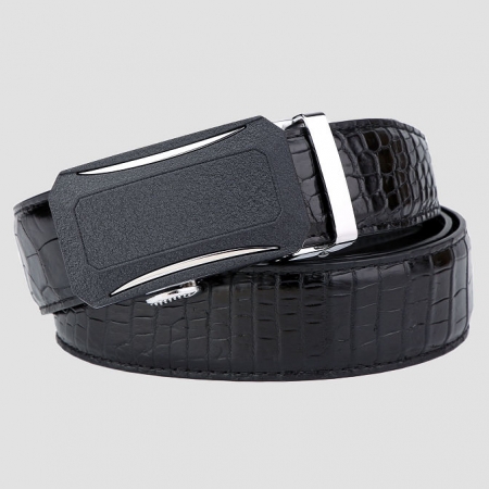 Designer Genuine Alligator Leather Belt for Men-Black