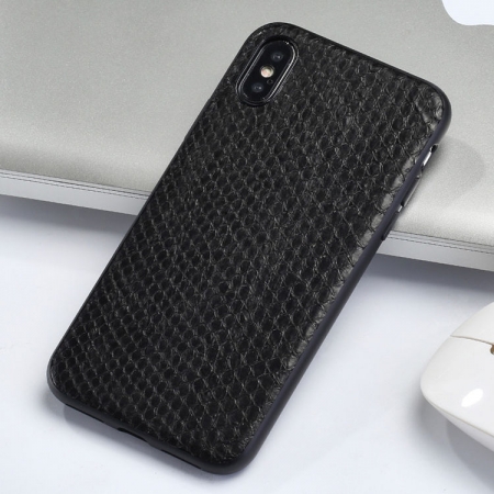 Snakeskin iPhone X Case-Black