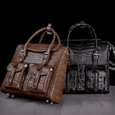Alligator Leather Crossbody Shoulder Messenger Bag Handbag-Display