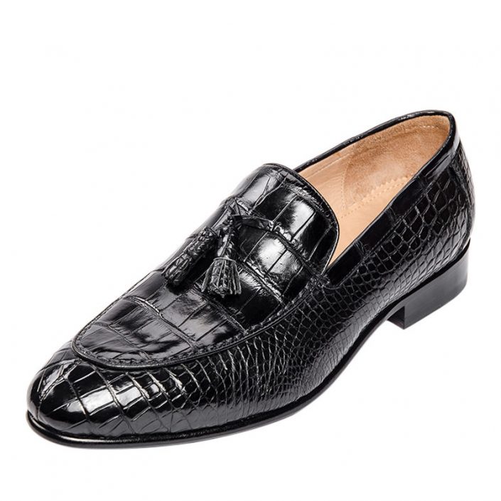 Genuine Alligator Skin Slip-on Loafer Dress Shoes for Men