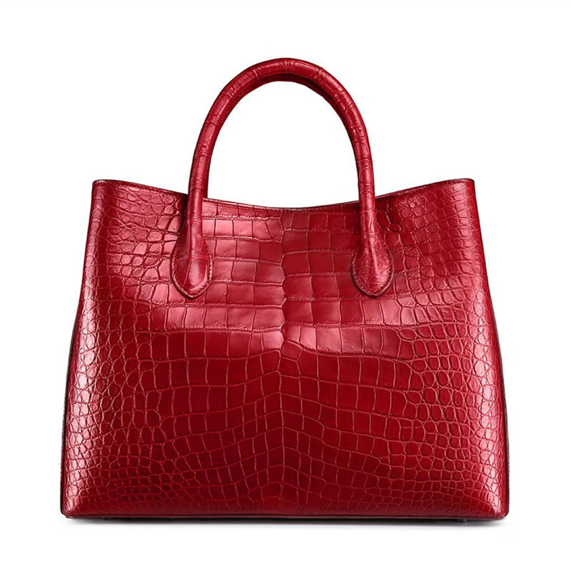 Buy Bahama Mama- Red Crocodile Plated Leather Tote Bag Online in India –  Tiger Marrón